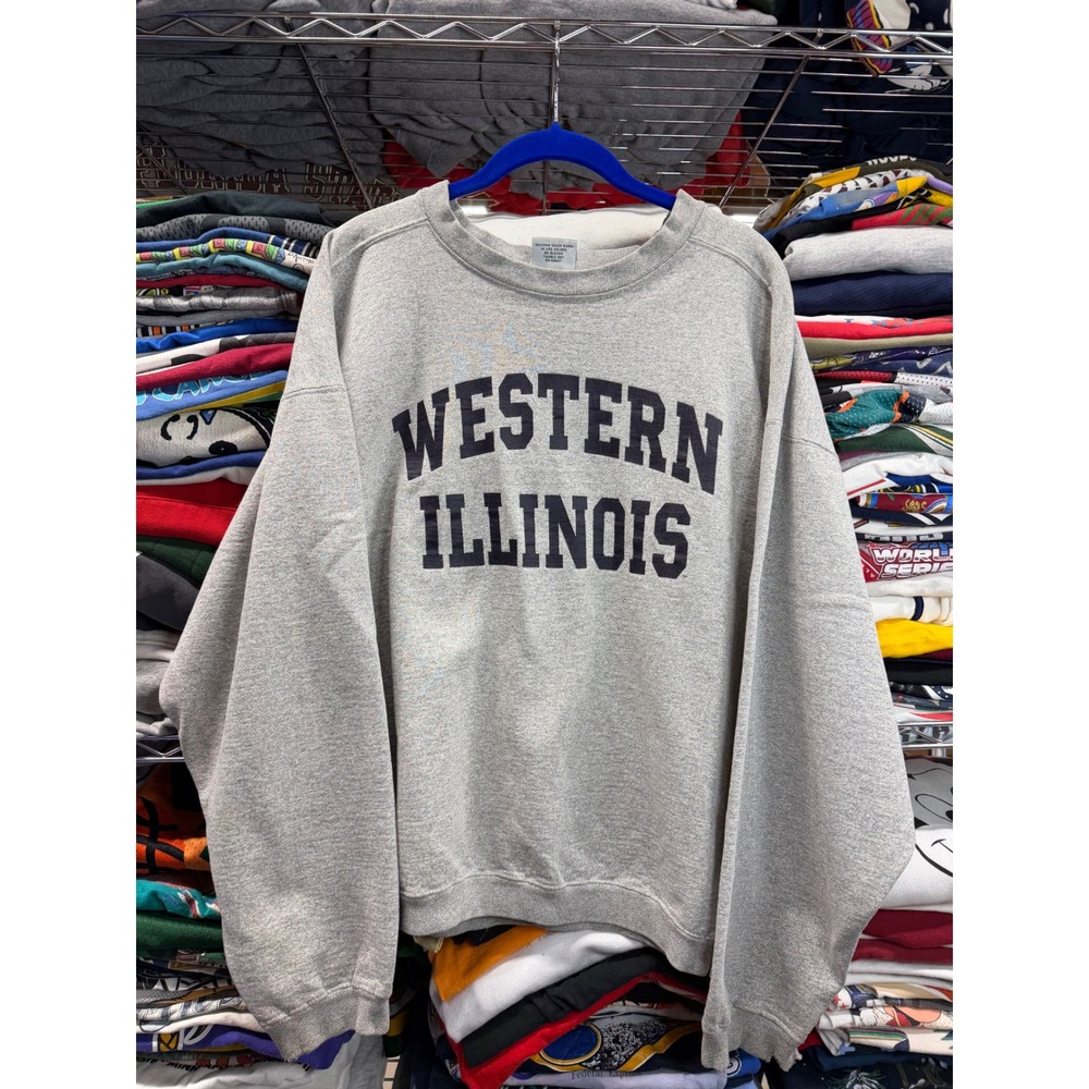 The Cotton Exchange Western Illinois University Sweatshirt Mens XL Gray Vintage